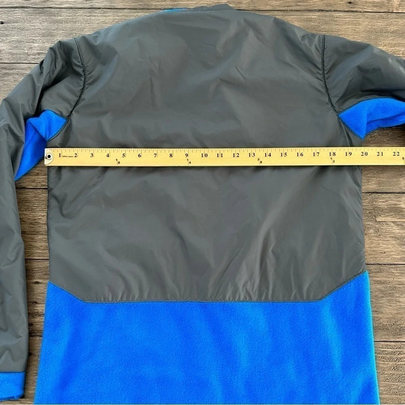 Columbia Boys XL 18/20 Steens Mtn Overlay Fleece Zip Up Jacket Blue Gray Camping - Picture 5 of 6